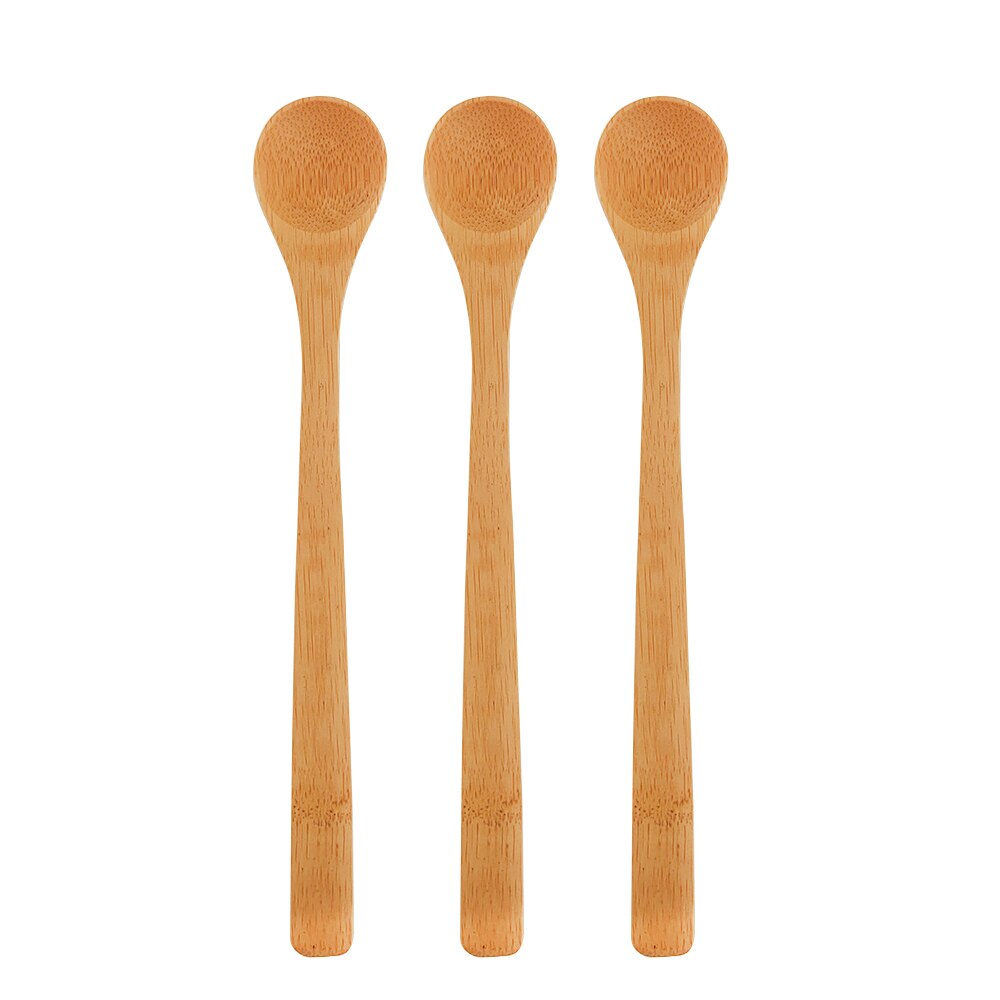 1Pcs Bamboe Soep Lepel Keuken Koken Theelepels Kruiderij Gebruiksvoorwerp Koffie Scoops Kid Ijs Suiker Lepel Servies Tool: 3 pcs
