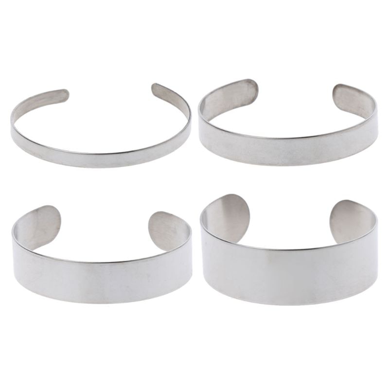 10Pcs/Set Titanium Blank Stamping Bracelet DIY Leather Cuff Bangles Jewelry Making Accessories