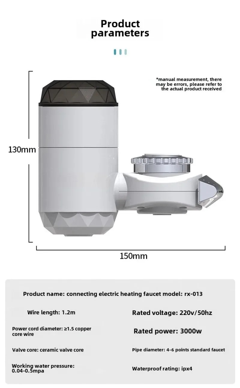 Instant Electric Water Heater Kitchen Faucet Adapter Fast Heating Digital Display Heater Water Heater For Bathroom Faucet