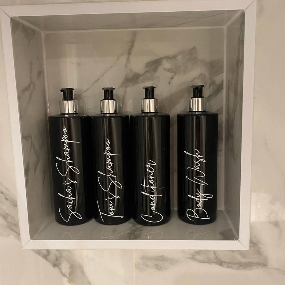 500ml bad flytende såpedispenser gjenbrukbar pumpeflaske sjampo balsam dusjsåpe flaske lotion oppbevaringsbeholder