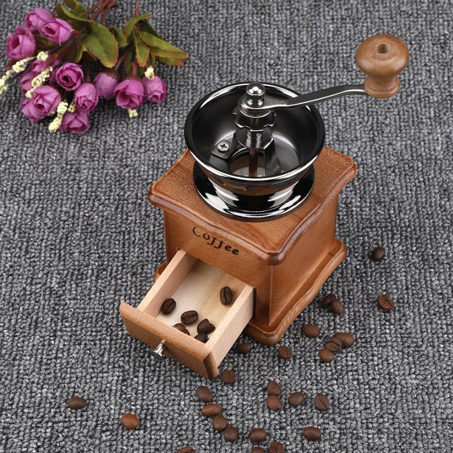 Koffieboon Grinder Koffiezetapparaat Koffie Spice Braam Molen Houten Metalen Retro Mini Handkoffiemolen Handgemaakte Maschine