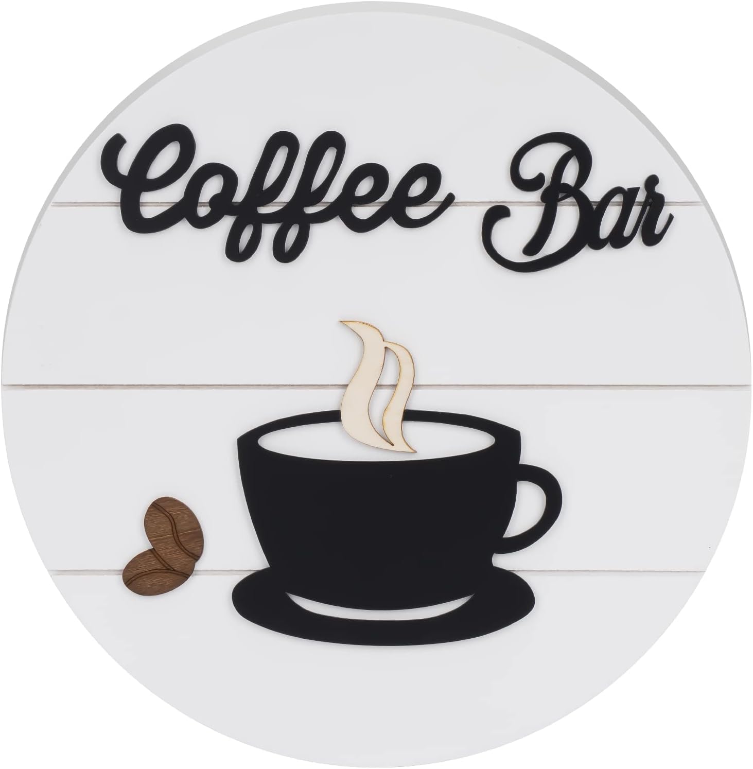 Kaffeeschilder, Dekor für Kaffeebar, Holz, Bauernhaus, Wandschild, Dekor für Küche, Zuhause, Büro, Café, Kaffeestation, Einweihungsgeschenk: 20x30cm / Apple Goldene