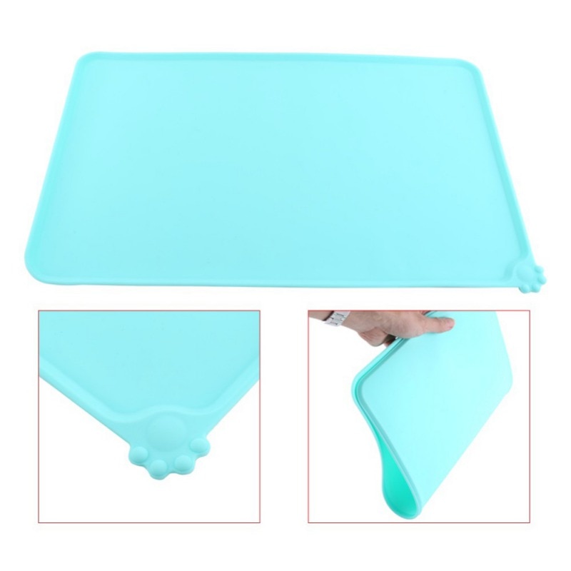 Waterproof pet mat for dog cat solid color silicone pet food mat pet bowl drinking water pad dog feeding mat easy to clean