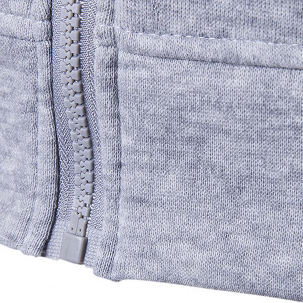 Heren Vest Jas Capuchon Trekkoord Mouwloze Rits Knoopsluiting Vest Jas Effen Kleur Zakken Rits Plakkaat Gilet