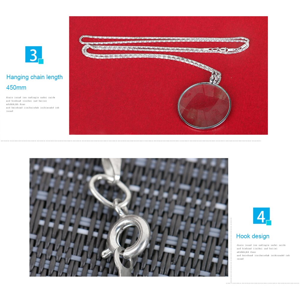 Collier décoratif Monocle avec loupe 5x, pendentif en chaîne plaquée or et argent pour femmes, de bijoux