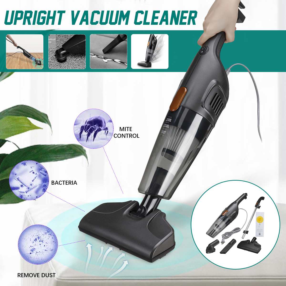 220V 600W All In 1 Upright Handheld Vacuum Cleaner Stick Home Cleaning Bagless Cleaning Supplies Utensilios Domesticos
