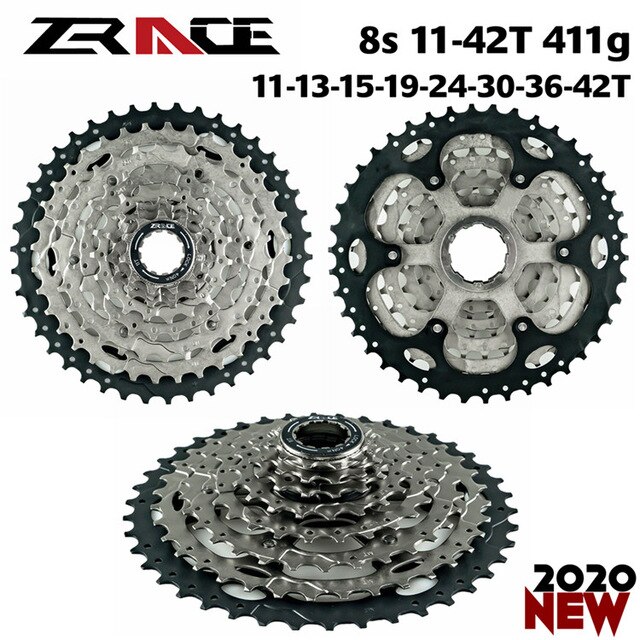 Zrace fietscassette 8 9 10 11 12s mtb vliegwiel mountainbike freewheel compatibel voor alivio / deore / slx / xt: 8s 11-42t 411g