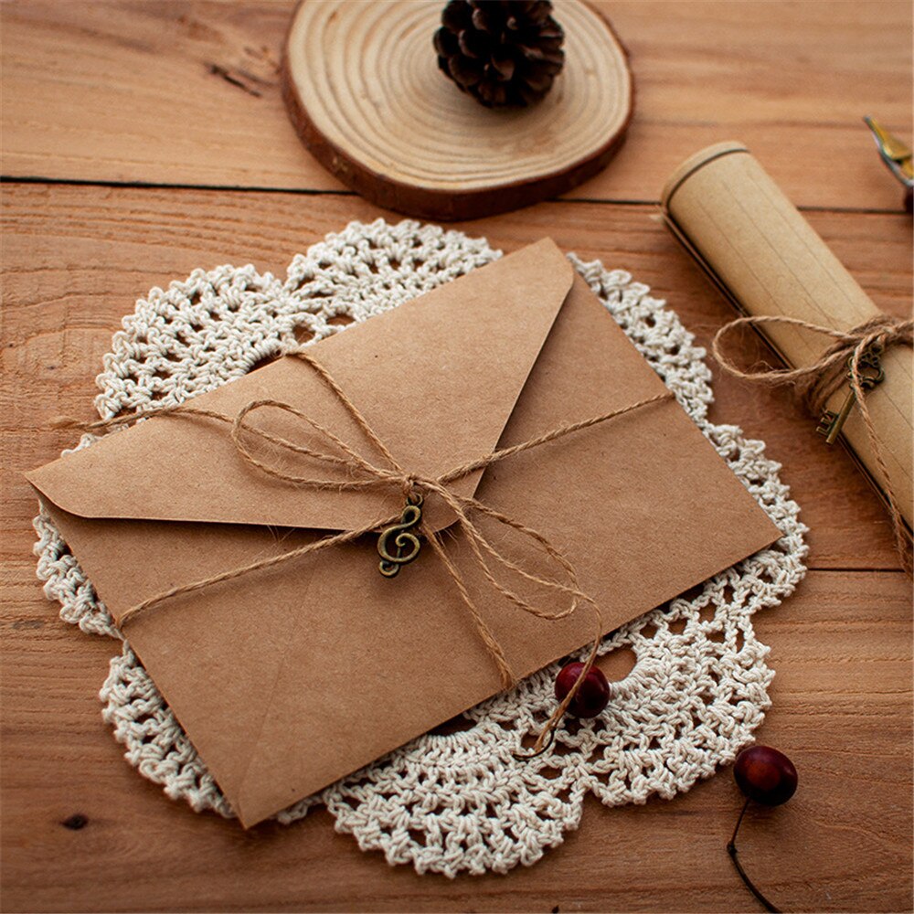 12pcs/set Vintage Kraft Paper Encelopes Writing Paper European Style Letter Writing Envelope Letter Paper Office Stationery