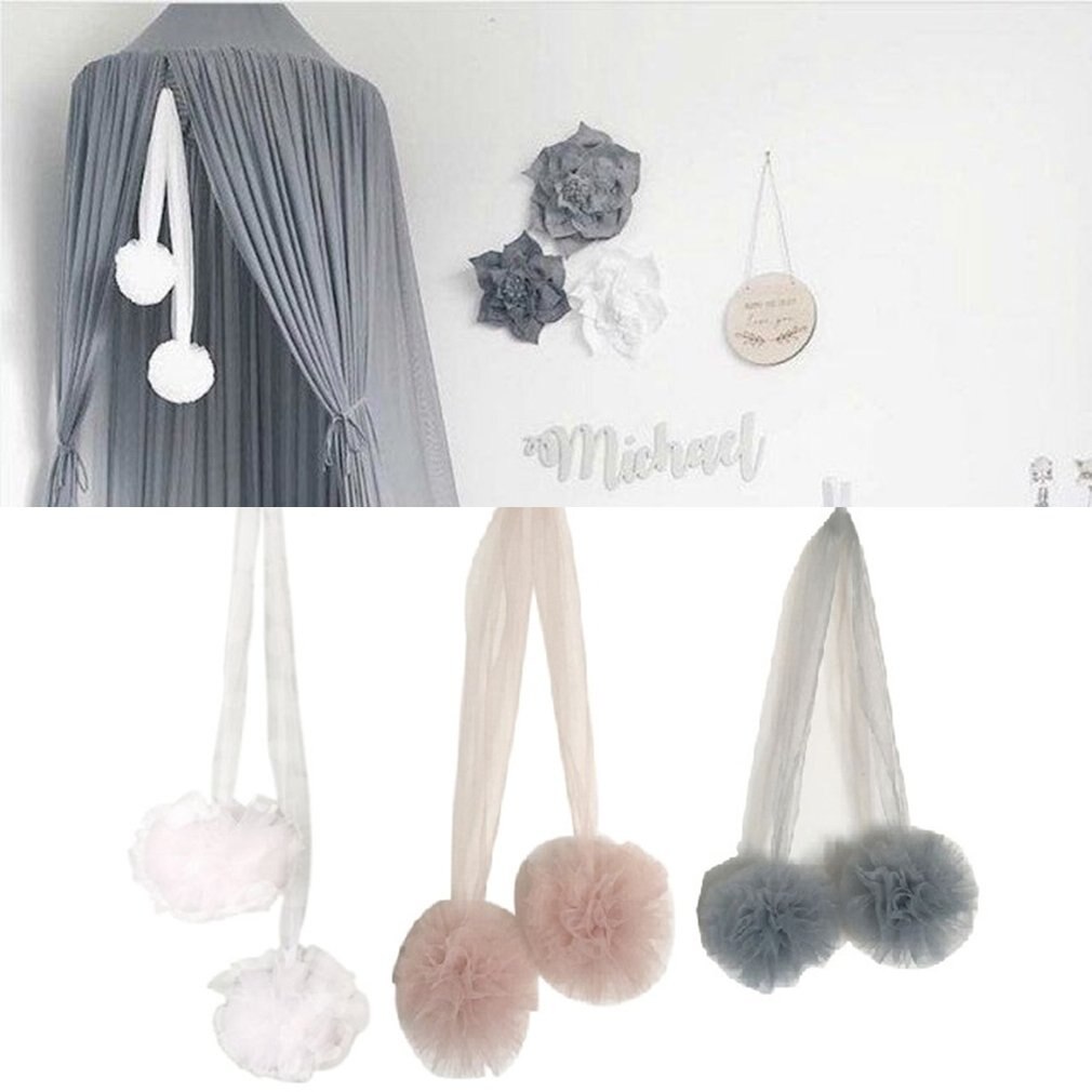 60cm jenterom dekor chiffon prinsesse himmelseng gardin sommer nett ball nordisk stil gardin myggnett ball