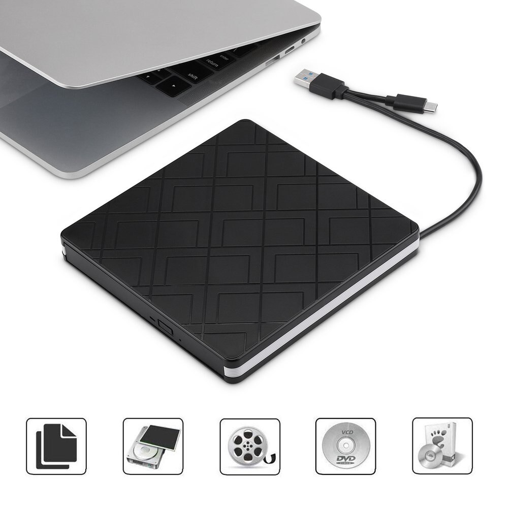 Typec+usb 3.0 stationär dator extern optisk enhet laptop extern dvd-brännare dubbelt gränssnitt enhetsfri plug and play