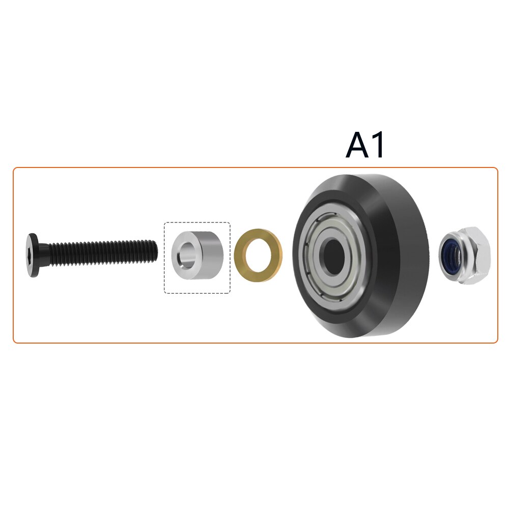1Set Cnc Forte Solido Pom Kit Ruote per Openbuilds V-Slot Ferroviario, di Bue Cnc, ruota Solida Lineare Estrusione 3D Stampante Reprap Cnc: A1