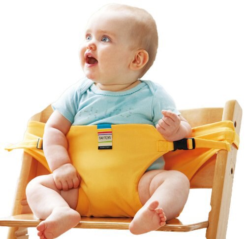 Baby saft spisestue frokost stol / sikkerhedssele / bærbart spædbarn sæde / spisestol dække fast bælte: Gul