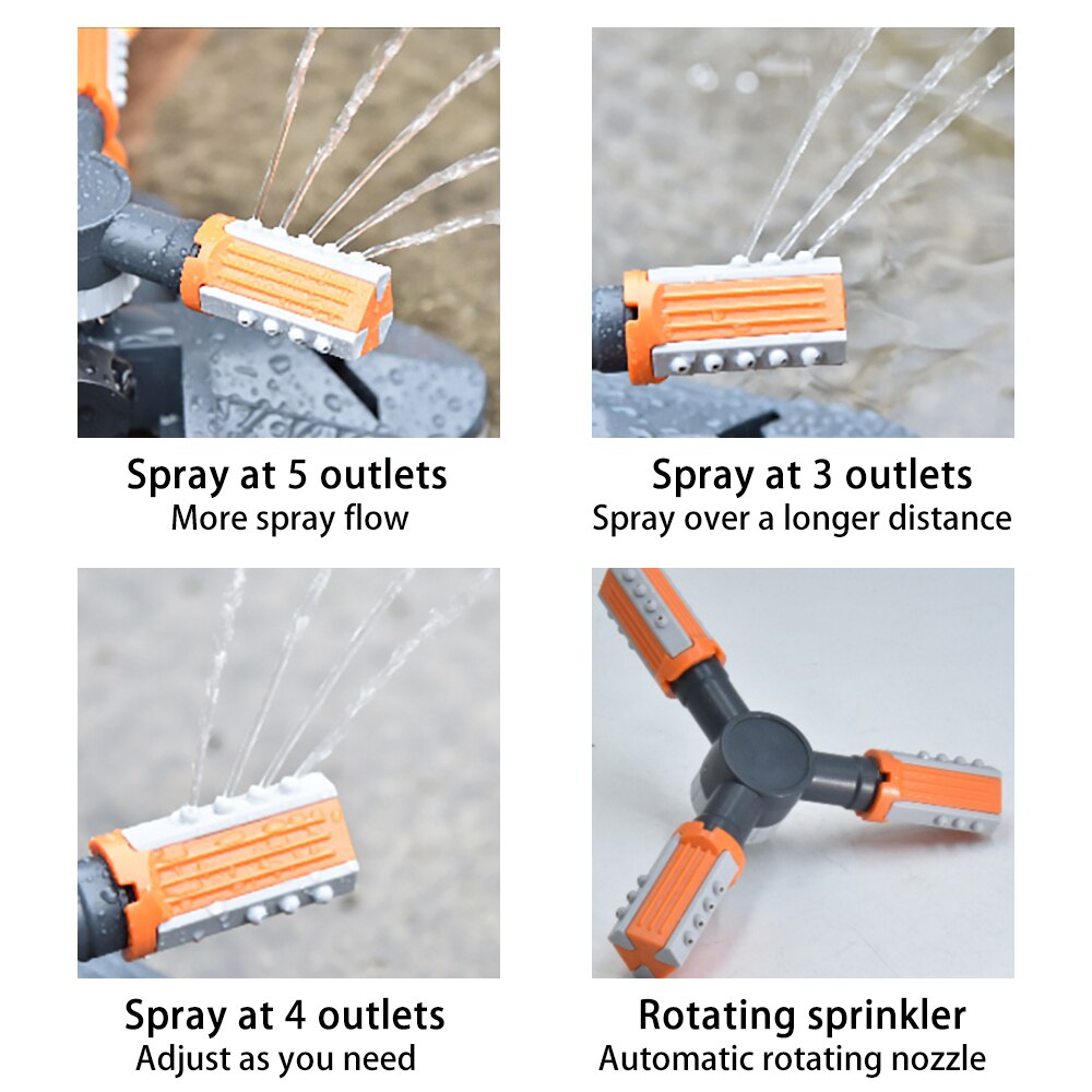 Garden Sprinkler, Outdoor Garden Hose Sprinkler, Large Area Automatic Lawn Sprinkler, 360-degree Rotating Automatic Irrigation