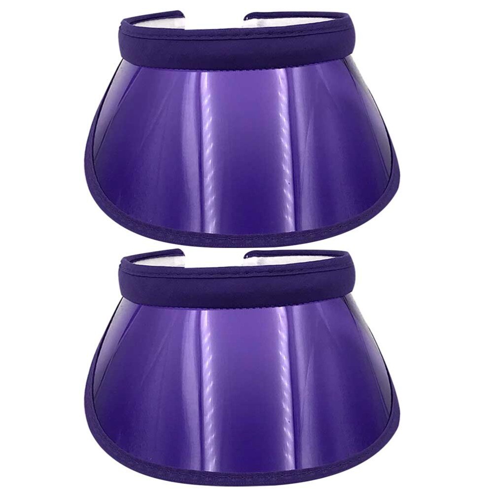 2 st tom topphatt utomhus fritid solskydd plasthatt sommar ultraviolettsäker justerbar keps (lila)