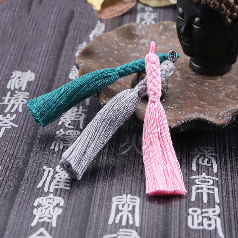 5PCS Mini Hemp Flower Tassel Jewelry Curtain Garments Decorative Accessories DIY Key Cell Phone Bag Fringe Trim Tassels Pendant