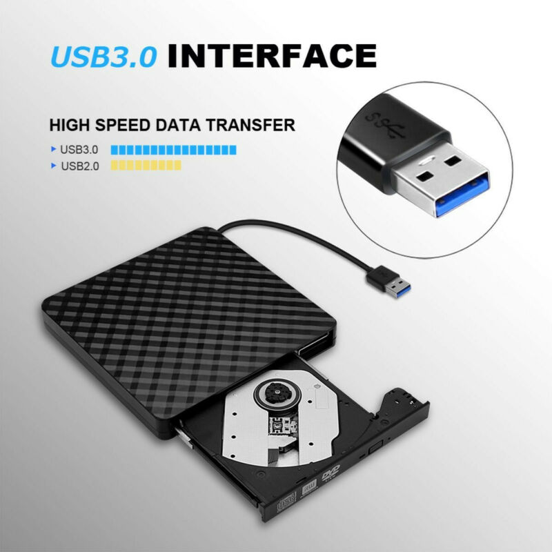Stijl USB3.0 Hoge Snelheid Zwart Externe Combo Optische Drive Cd/Dvd-speler Rw Rom: Default Title