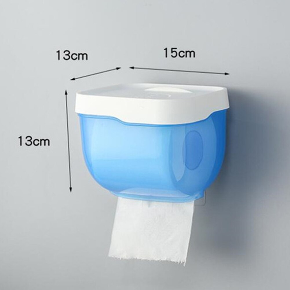 Håndklædedispenser til badeværelset, vægmonteret, stænktæt papirrulleholder med flap top , 2 størrelser: Blå / S