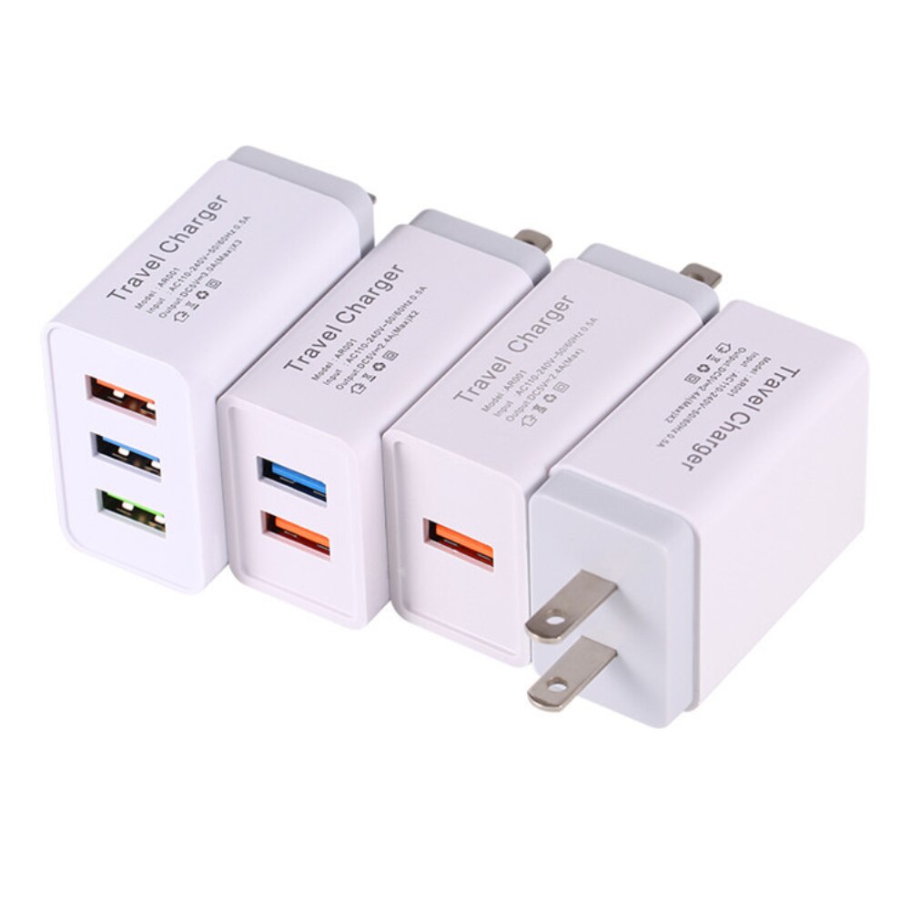 1/2/3 usb port 5v/4a vægoplader til hjemmerejser mobiltelefon ac strømadapter
