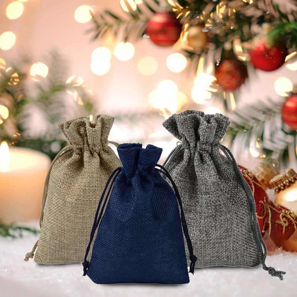Juleposer kalender nedtælling jute taske adventskalender julepose slik opbevaringspose diy julepose