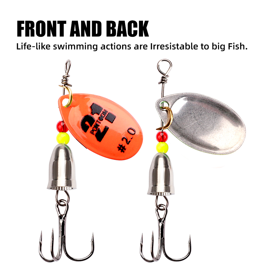 VIS KONING 1PCS 6.0CM 6.5CM Spinner Lepel Vissen Lokken Spinner Aas Lepel Vissen Bass Lokken met Dreg Visgerei