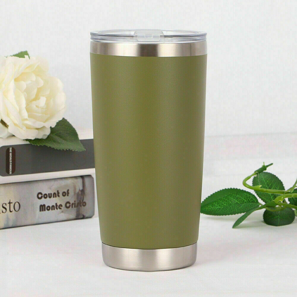 20oz Double Wall Insulation 304 stainless steel Tumbler Vacuum Portable Travel Mug Cup Coffee Shaker Bottles: ArmyGreen