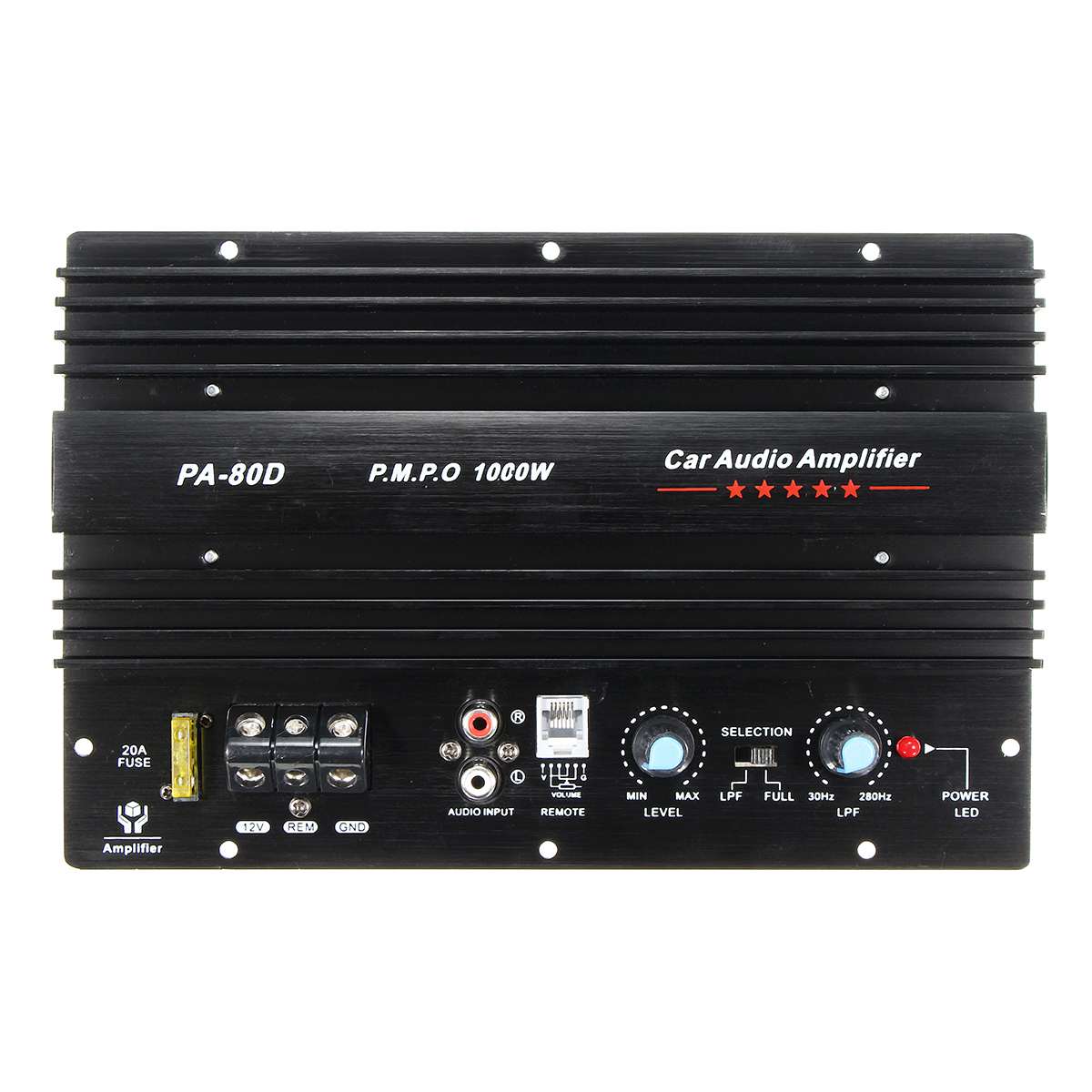 12V 1000W Mono Car Audio Power Amplifier Powerful Bass Subwoofers Amp PA-80D