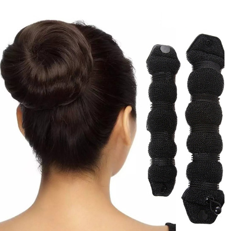 2pcs Practical Sponge Hair Styling Device Donut Bun Maker Chrismas Magic Easy Using Hairdisk Former Ring Shaper Styler Tools