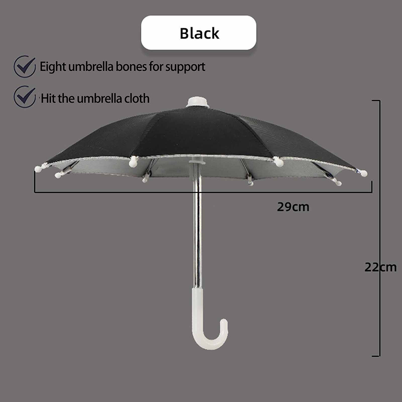 Universal Portable Mini Phone Umbrella Stand Outdoor Riding Waterproof Sunshade Mobile Phones Umbrella Bracket Holder: Orange