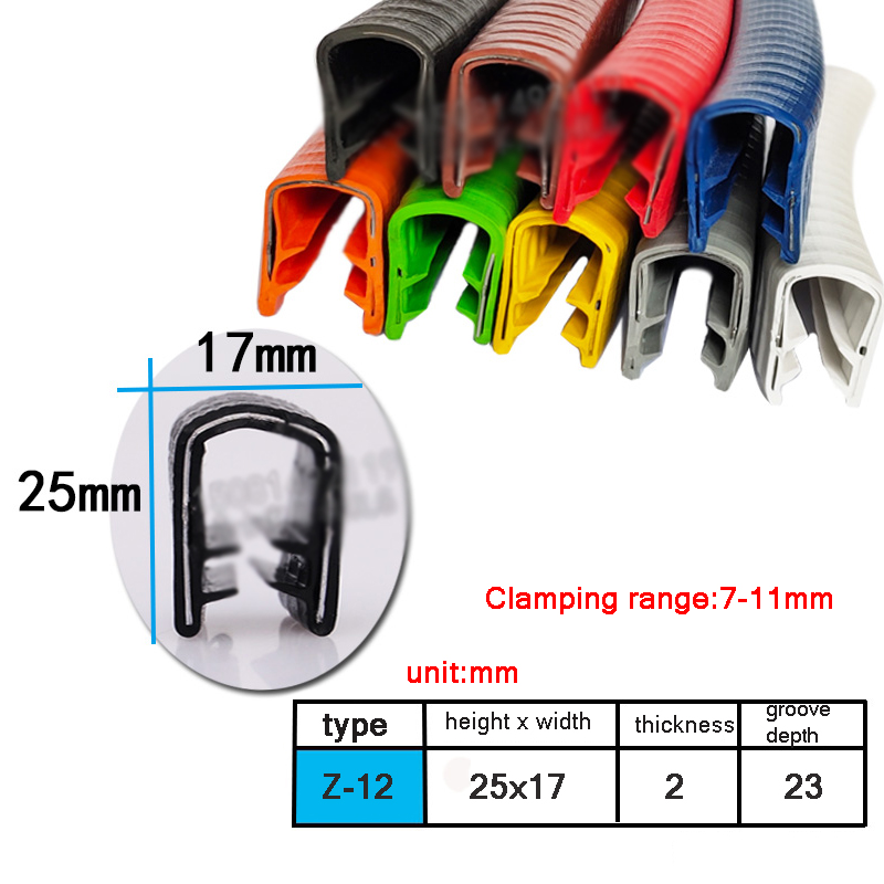 1M U-shaped Clamp Iron Rubber Edge Sealing Strip Bridge Cable Tray Iron Sheet Stainless Steel Plate Edge Protection Mouth Strip: Ivory