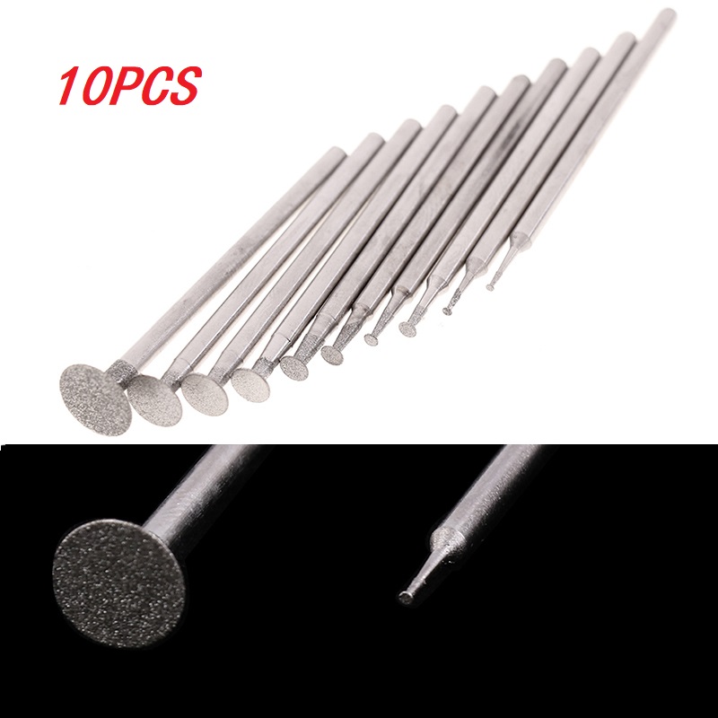 10 Stuks Dremel Accesories 2.35Mm Schacht Diamant Gemonteerd Punt Slijpen Hoofd Jade Carving Polijsten Gravure Tools