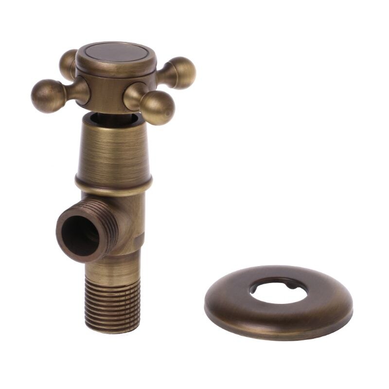 Messing messing ventil vinkel delta ventil 1/2 " ydre gevind vandkontrol ventil badeværelse vinkel kugleventil vandhane vandregulator