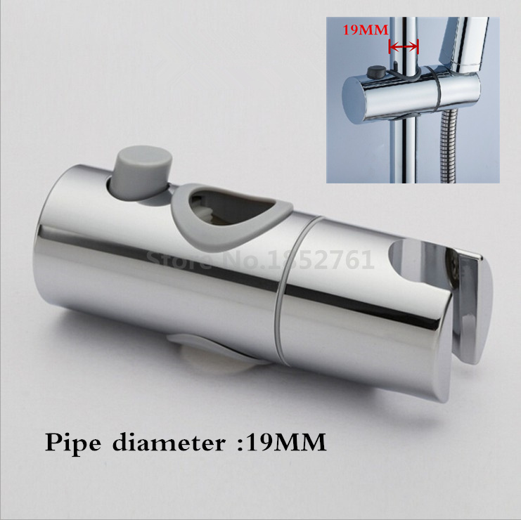 ABS Chrome 18-25 MM Shower Pipe Adjustable Bracket Holder Shower Head Mounting Black Brackets Bar Racks Bathroom Product: 19mm