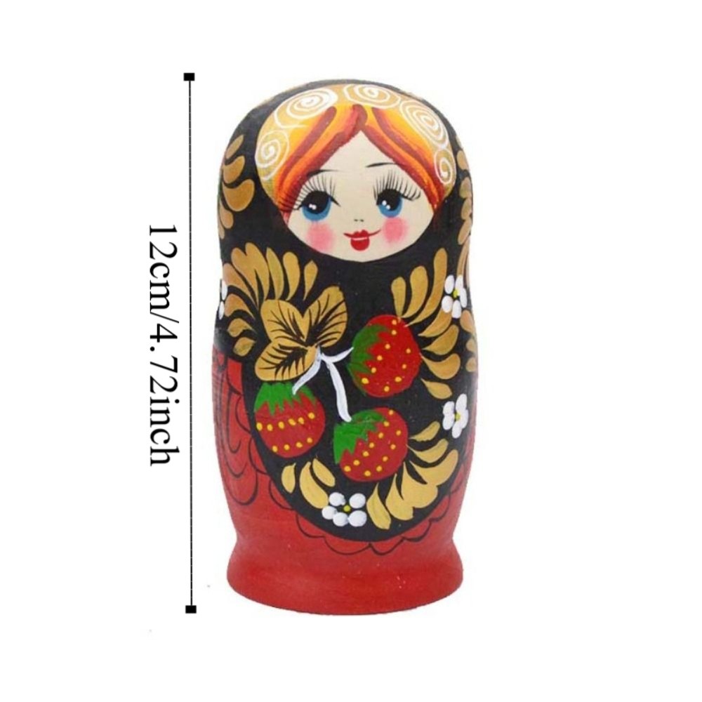 Ornamento da scrivania a 5 strati, Matryoshka fragola ragazze, fatto a mano, decorazione per la casa, simpatico giocattolo russo per bambini