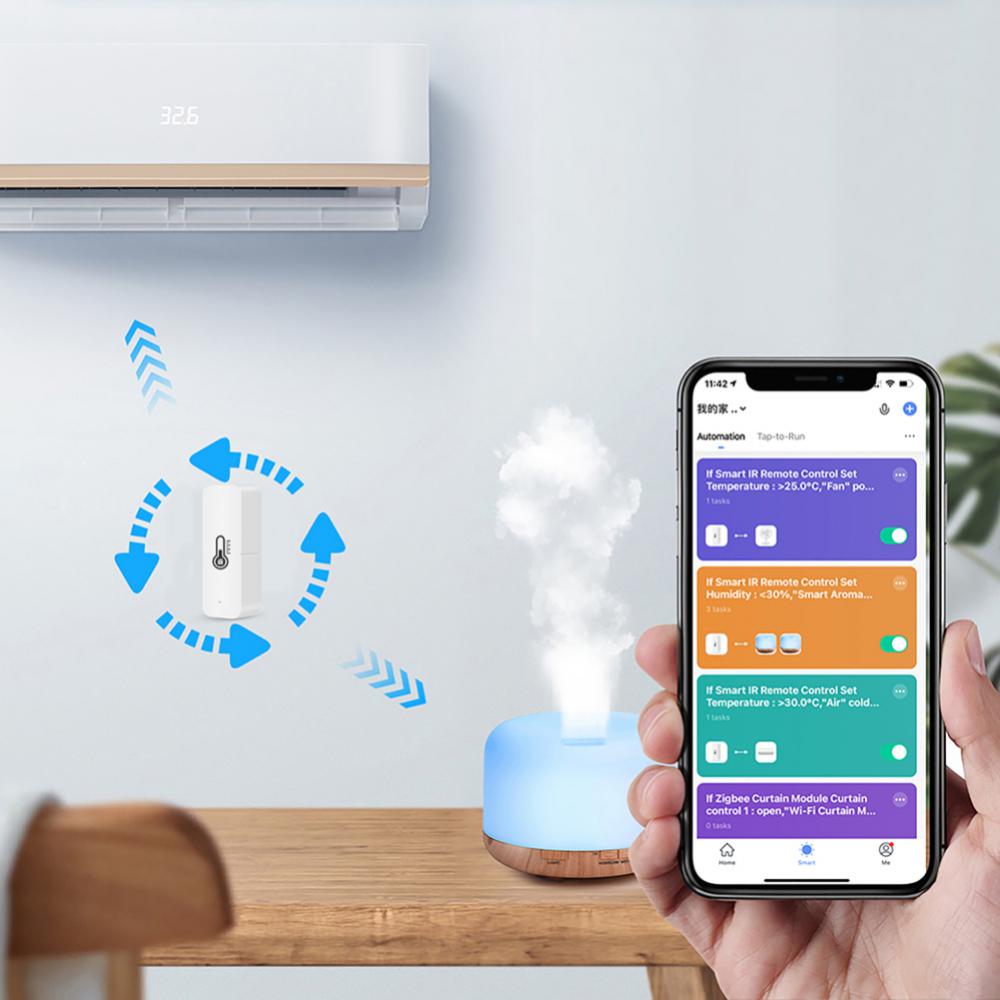 AUBESS Tuya WiFi Temperature And Humidity Sensor Indoor Hygrometer Controller Monitoring Works With Alexa Google Home Smart Life