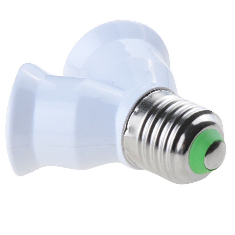 E27 to 2 xe 27 1 to 2 y facon led halogen cfl pære base lys lampe splitter split adapter konverter fatning forlænge