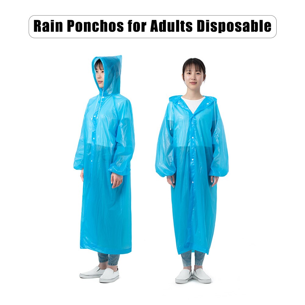 Nuovo Universale Usa E Getta Impermeabile Adulto Impermeabile di Emergenza Cappuccio poncho di Campeggio di Viaggio Cappotto di Pioggia Trasparente Impermeabili Vestito