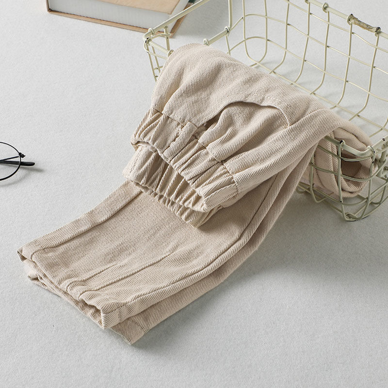 Höst vinter barn tjejer casual lös enfärgad matchande jeans barn flickor mjuka jeansbyxor byxor  w551