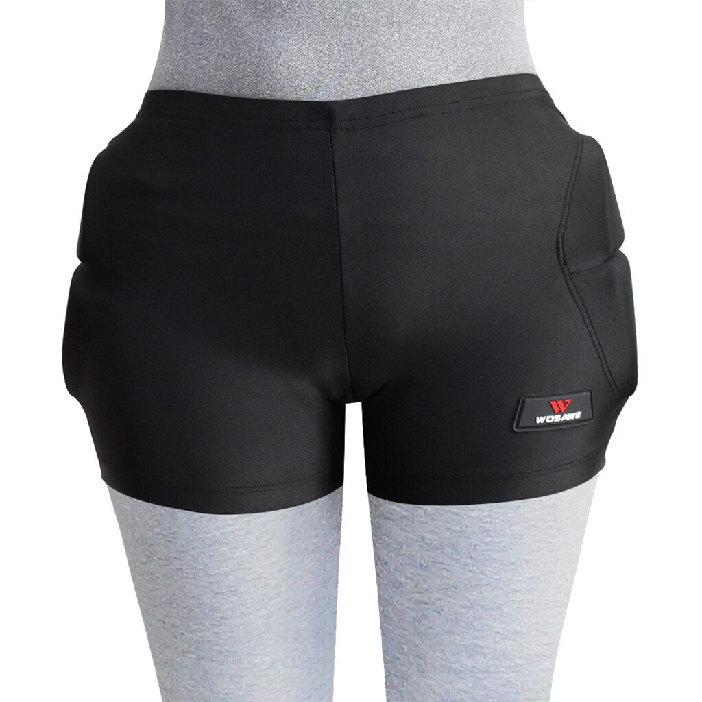 Hóquei hip esportes acolchoado shorts hip protetor adolescentes esqui calças de proteção para esqui snowboard patinação: Black M