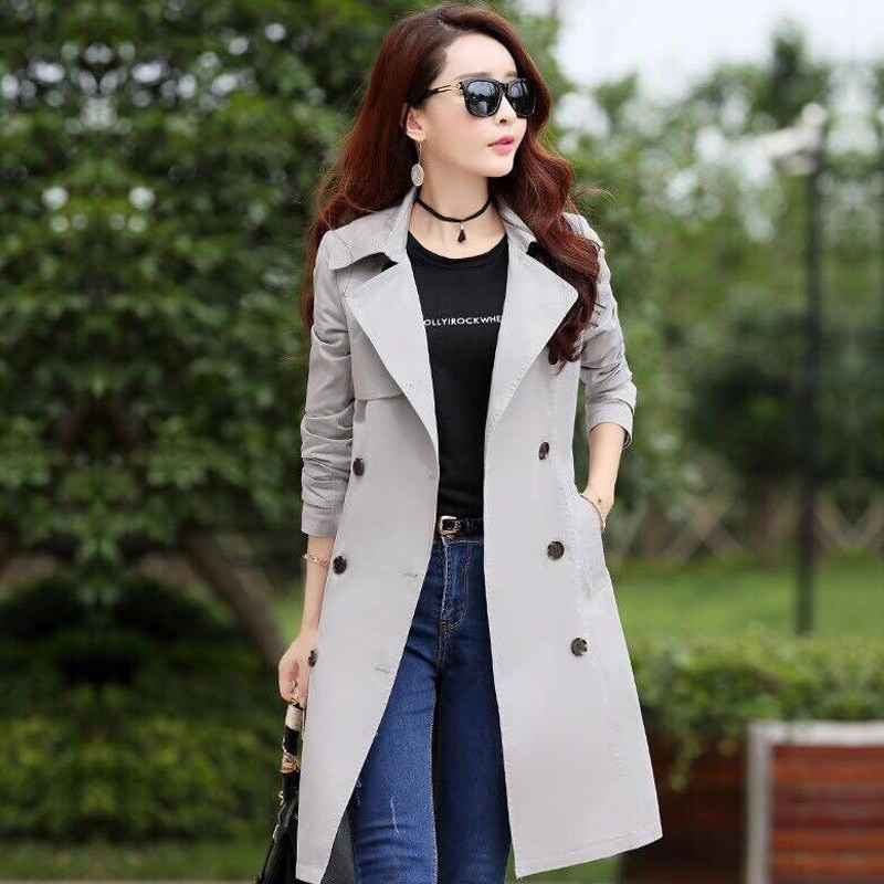 Trench-Coat printemps kaki pour femmes, Streetwear col rabattu coupe-vent, manteau croisé femme grande taille XXXL,