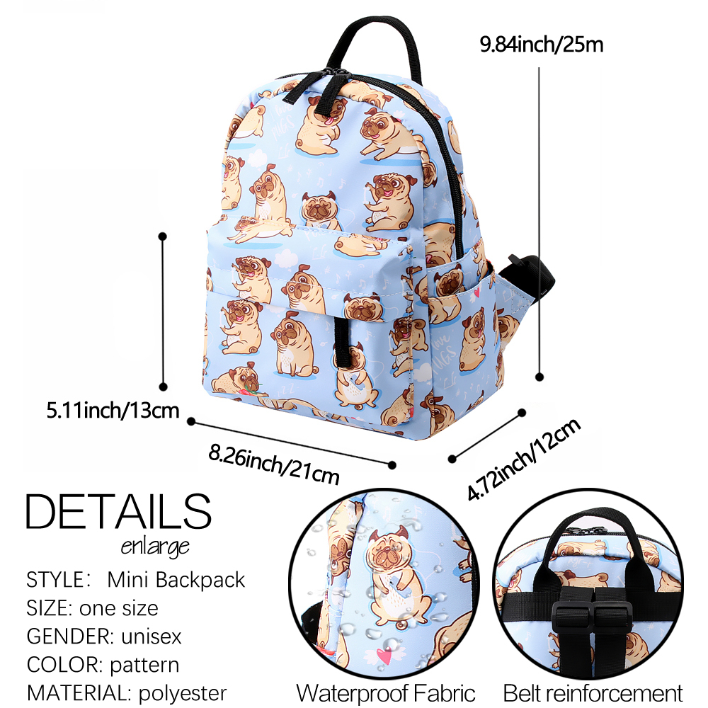 DAOXI mignon carlin Mini sac à dos pour filles sac à bandoulière étanche adolescent petit sac à dos fleurs DXMNSB-5