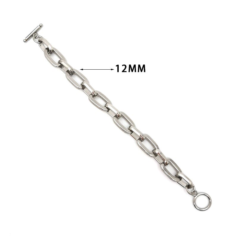 Handgefertigtes Armbinde aus titanstahl und edelstahl, dicke kette, schlichtes Hüfte-hüpfen-Armbinde