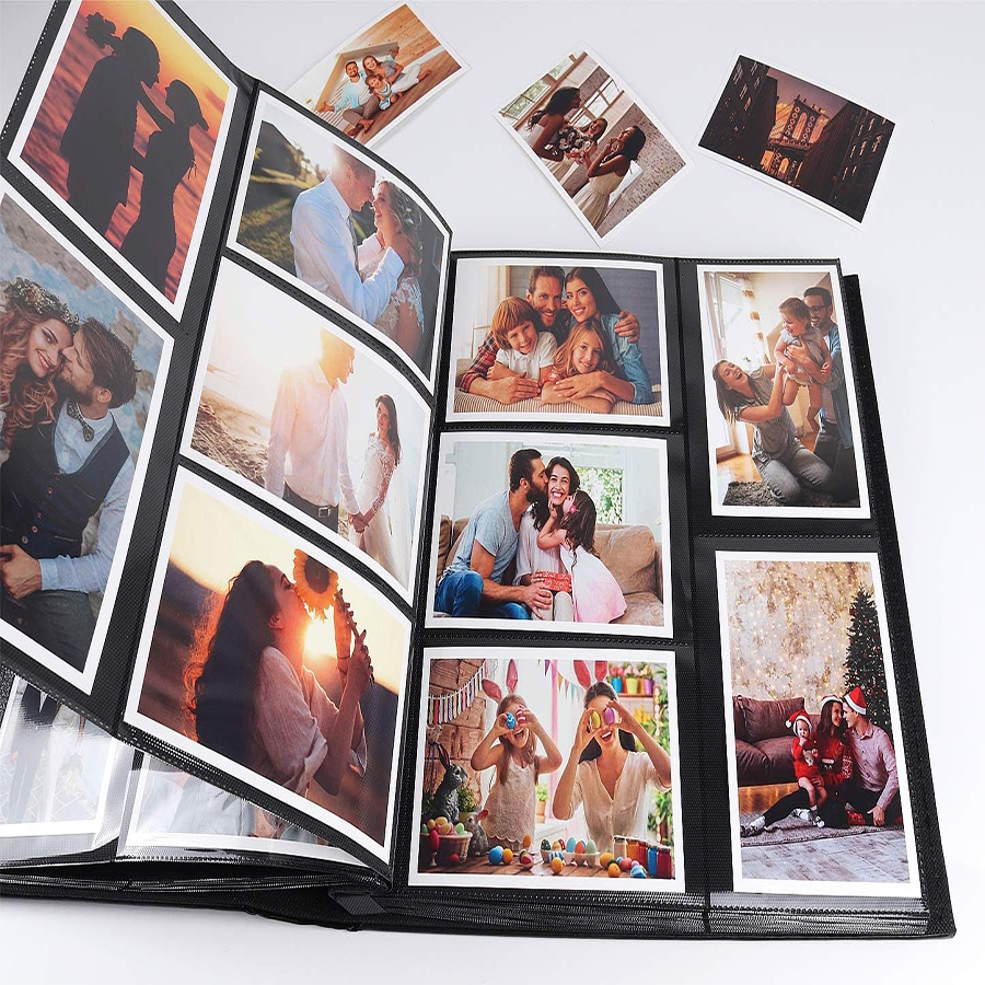 Photo Album 4x6 500 Photos Pages Large Capacity Leather Cover Wedding Photo Albums Holds 500 Horizontal and Vertical Photos