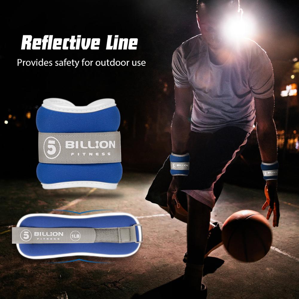 5BILLION Wrist Hand Arm Leg Ankle Weights with Reflective logo for Men Women Fitness Exercise Physical Therapy Walking