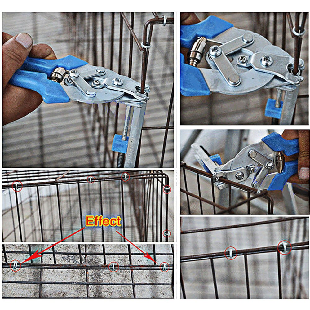 Hog Ring Plier Tool Heavy Duty 600pcs M Clips Chicken Mesh Cage Wire Fencing Ring Plier High Strength Welding Repair Hand Tools