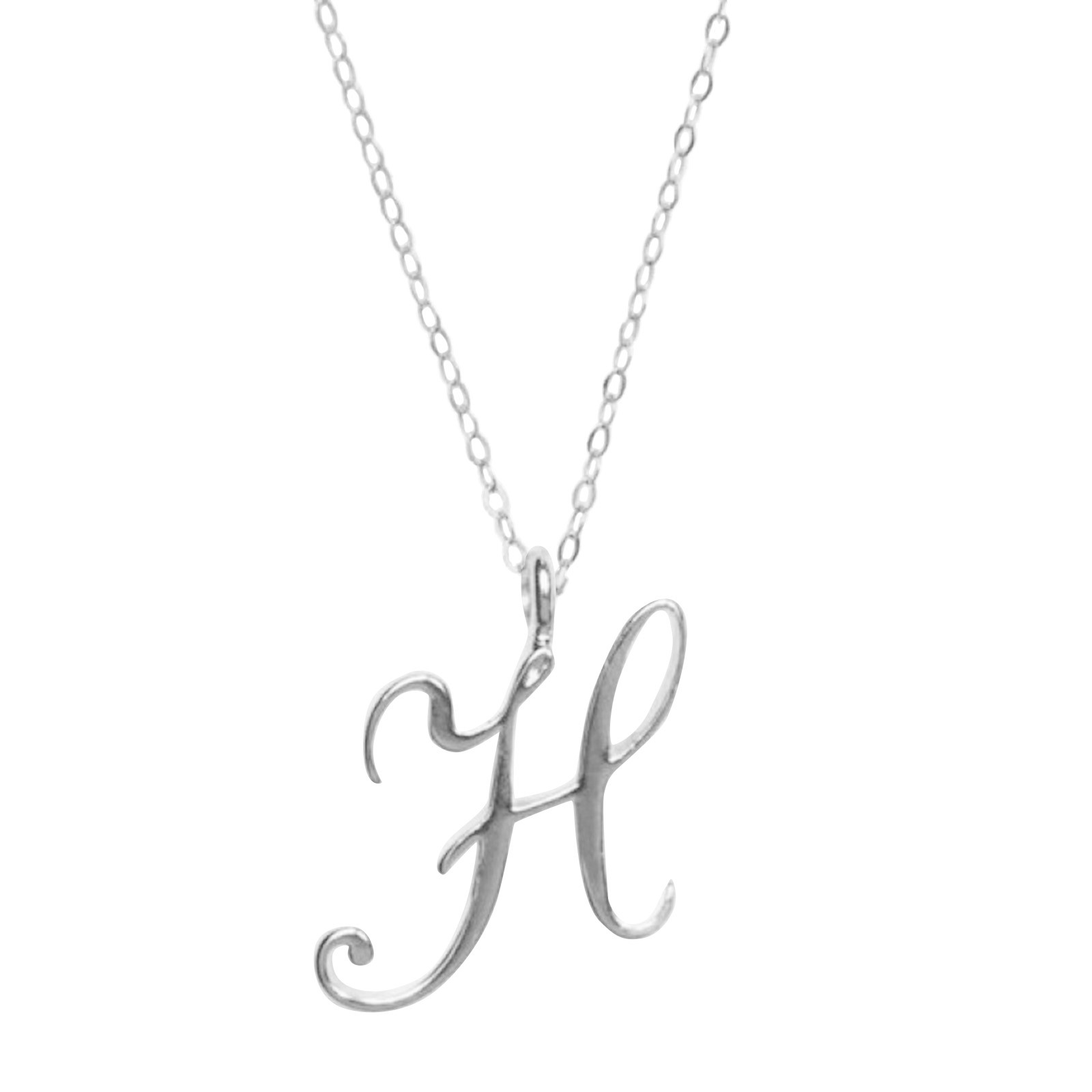 Anheng klassisk halskjede til kvinne 26 bokstaver engelsk kjede bokstav krageben hjem gjør-det-selv kjede choker rustfritt stål dame choker: Stålfarge