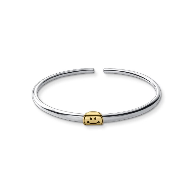 925 sterling silver adjustable smile charm bracelet & bangle handmade 2022 korean jewelry for women pulseras mujer  sl521