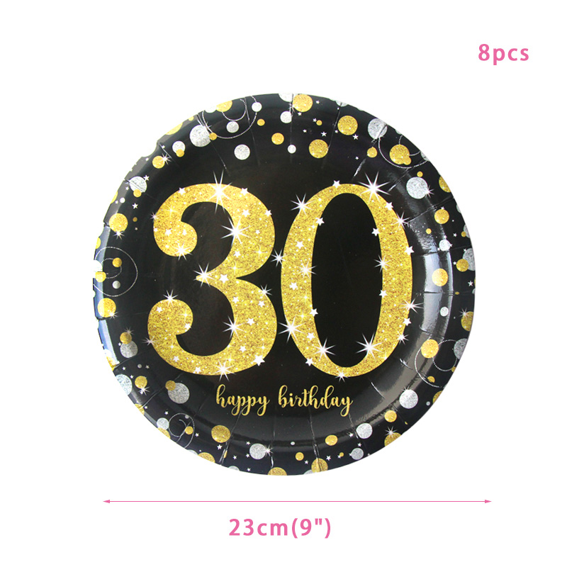 30th Birthday Party Supplies Black Gold Disposable Paper Plate Cup Banner Number 30 Balloons for Men Woman 30 Birthday Party: MINT GREEN