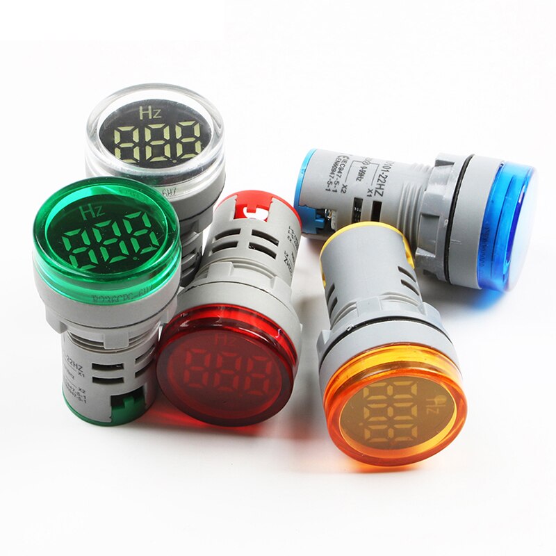 Digital Display Electricity Hertz meter Frequency meter indicator light AC meter Red Combo Tester 20-75 Hz Green White Yellow