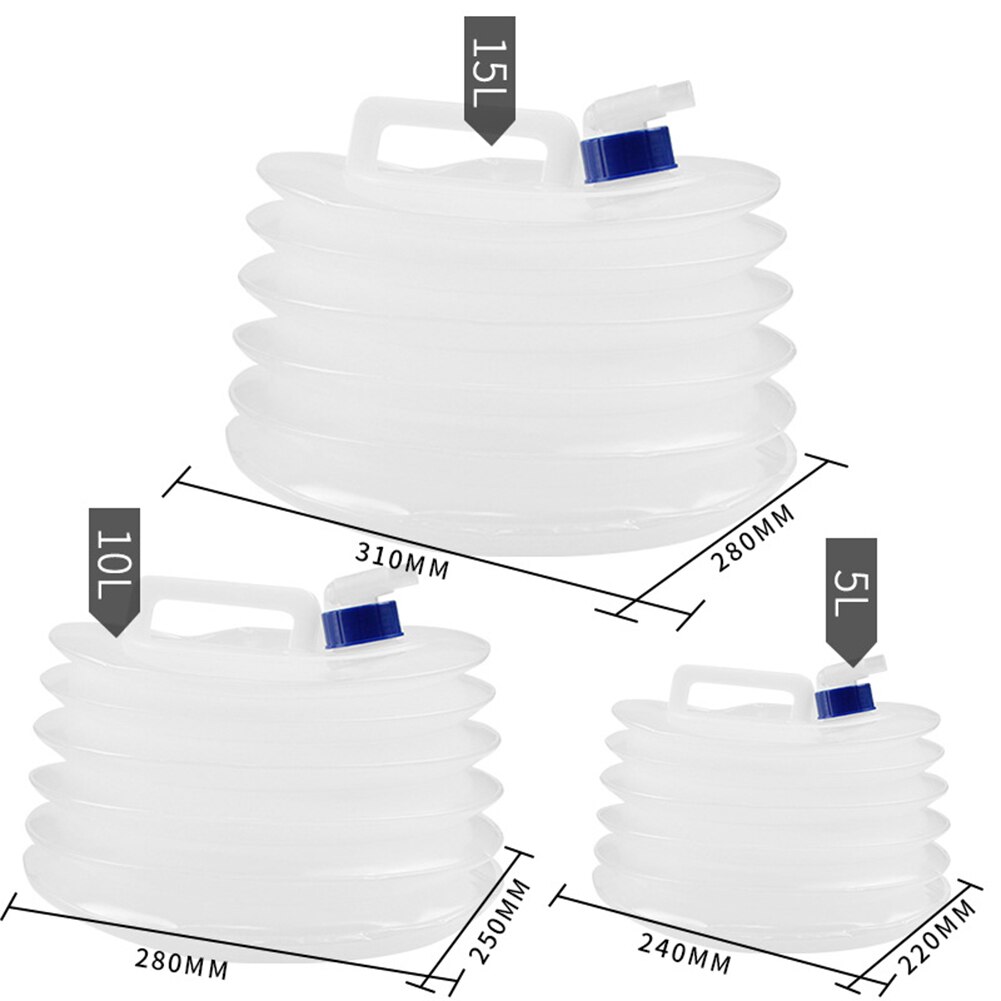 5L 10L 15L Gallon Collapsible Water Container with Spigot for Camping Hiking Portable Survival Water Storage Carrier Bag