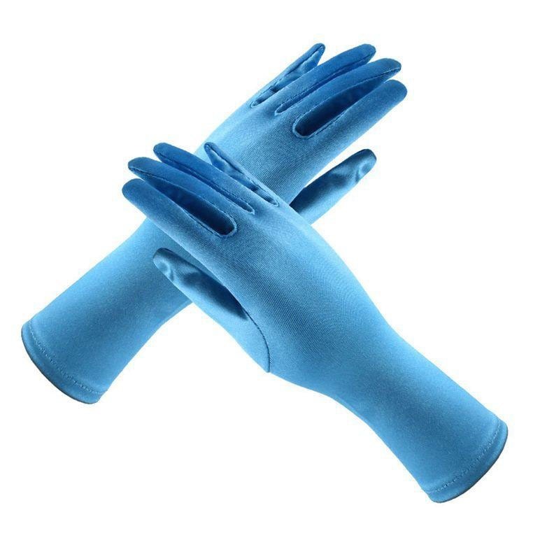 Handschoenen voor meisjes lange prinsessenhandschoenen meisjeshandschoenen verjaardag blauwe trouwjurk effen handschoen voor kostuumaccessoires satijn